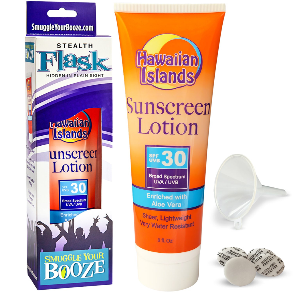 "Sunscreen" Flask - Smuggle Your Booze!