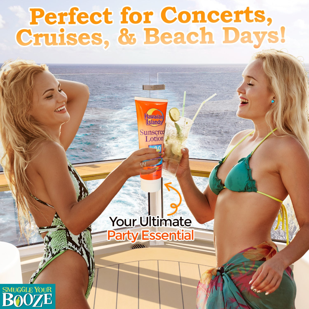 "Sunscreen" Flask - Smuggle Your Booze!